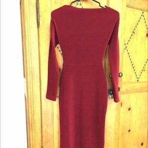 Bisou Bisou Burgundy Long Fitted Dress